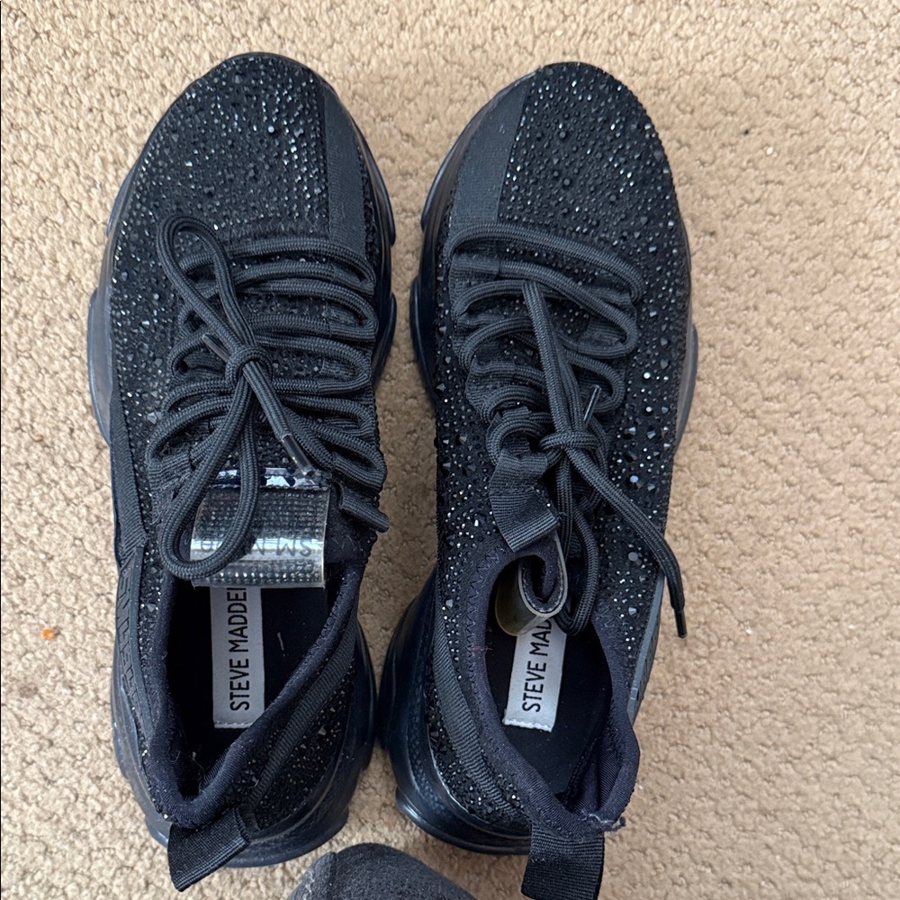 Steve Madden Black Glitter Sneakers